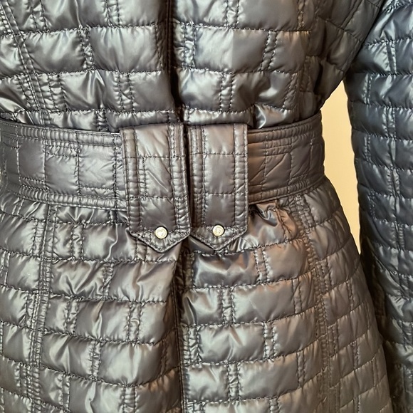 Laundry by Shelli Segal Jacket Blue SZ Medium Button Up Tie Around Waist Quilted - Picture 11 of 15